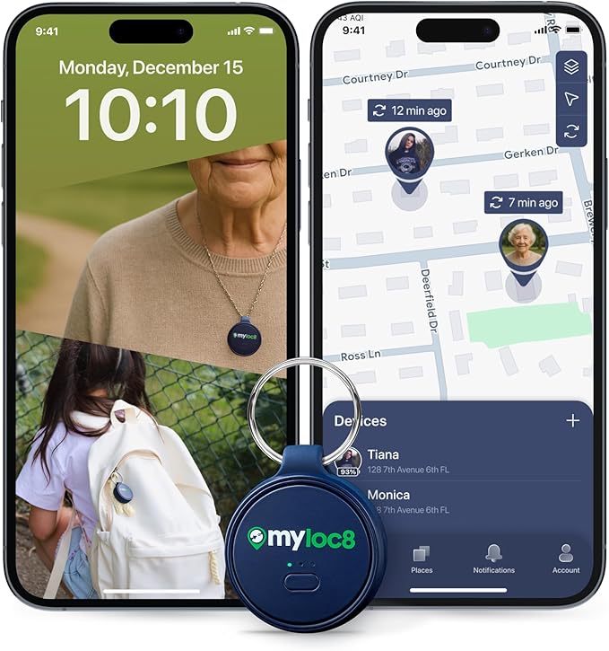 Highly Precise GPS Tracker for Keys, Backpack, Luggage & Kids – Built-in SIM, SOS Button - Smart Tag with Real-Time Tracking, Waterproof, iOS & Android Locator Device (Subscription Required)