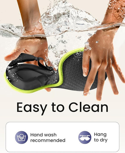 WAOAW Sleep Mask for Men Women: Blackout Eye Masks for Sleep - 3D Breathable Soft Comfortable Eye Mask for Travel - Adjustable Light Blocking Night Masks for Sleeping