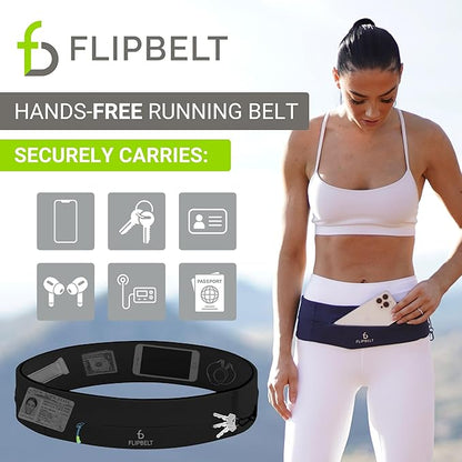 FlipBelt Zipper Running Belt, Waist Pack for Fitness and Running, US Company