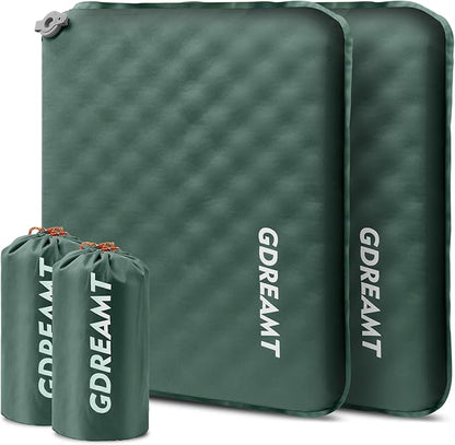 Inflatable Seat Cushion, Self-Inflating Memory Foam Stadium Seats Cushion Portable Camping Air-Foam Sitting Pad for Travel Airplane Car Bleachers Backpacking Office, Lightweight & Compact