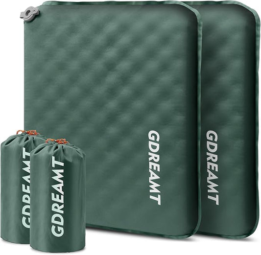 Inflatable Seat Cushion, Self-Inflating Memory Foam Stadium Seats Cushion Portable Camping Air-Foam Sitting Pad for Travel Airplane Car Bleachers Backpacking Office, Lightweight & Compact