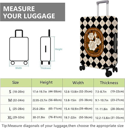 Travel Luggage Cover Suitcase Protector Fits 18-32 Inch Wheel Covers PatternedTravel Related Items Flower Luggage Protector Elastic L