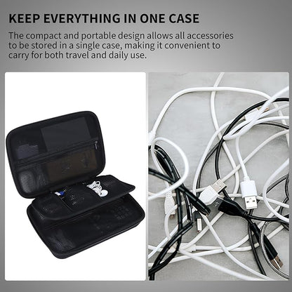 Electronic Organizer Travel Case for MacBook Power Adapter Chargers Cables Tech Organizer Hard Drive USB Flash Disk SD Card Cord Portable Electronics Accessories Bag - Large