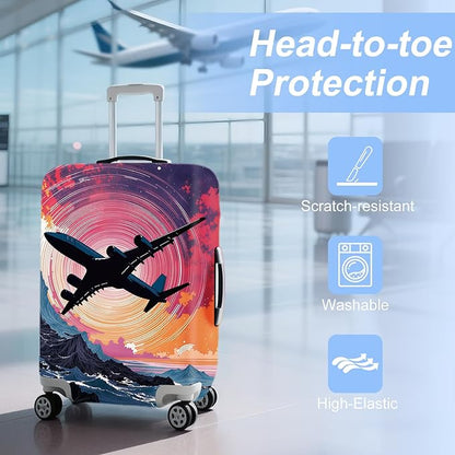 ANNA QUEEN Travel Luggage Cover Suitcase Protector Suitcase Cover Anti-Scratch,Stretchable Bag Cover Washable Durable Polyester with Elastic Hem with Zipper Closure