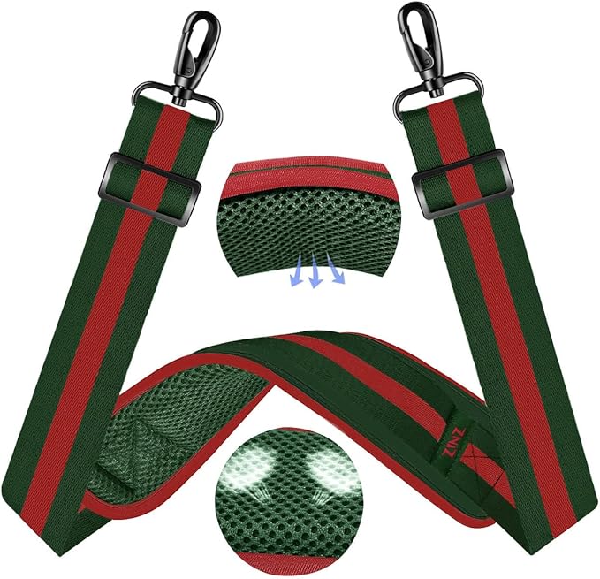 ZINZ 60" Universal Bag Strap with Ultra-thick Fixed Breathable Pad Adjustable Heavy-duty Shoulder Strap for Laptop bag Crossbody Luggage Gym Bag Camera Bag and more -TW01B04