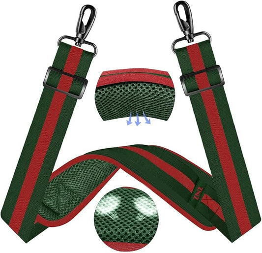 ZINZ 60" Universal Bag Strap with Ultra-thick Fixed Breathable Pad Adjustable Heavy-duty Shoulder Strap for Laptop bag Crossbody Luggage Gym Bag Camera Bag and more -TW01B04