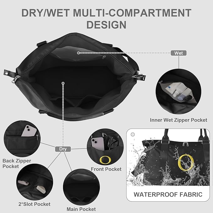 Personalized Initial Gym Dance Bag, Travel Duffel Bag for Teen Girls, Carry On Bag Overnight Weekender Bag with Trolley Sleeve, Birthday Gifts for Women Mom Daughter Graduation Gift(Letter O, Black)