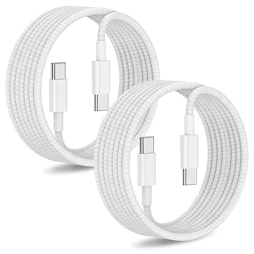 USB C to USB C Fast Charging Cord, Type C to Type C 10 feet Nylon Braided Charger Cable for iPhone17/16/15 Pro max/Mini/Plus/MacBook/iPad Air/Mini/Pro/Samsung 23+/23/22+/22