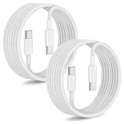 USB C to USB C Fast Charging Cord, Type C to Type C 10 feet Nylon Braided Charger Cable for iPhone17/16/15 Pro max/Mini/Plus/MacBook/iPad Air/Mini/Pro/Samsung 23+/23/22+/22
