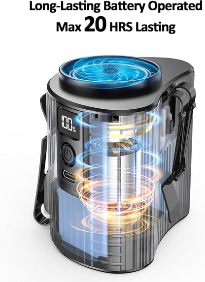 Portable Mini Waist Fan, Personal Waist Clip Fan With Max 20H Working Time, 5 Speeds 11000RPM Strong Airflow, Rechargeable Hands-free Wearable Belt Fan for Outdoor Jobsite Camping Traveling Fishing