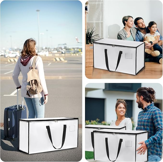Moving Bags Heavy Duty – Clean Packing Solution, Large Storage Totes with Zippers and Handles for Moving and Organizing