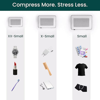 NOBL Travel Compressible Packing Cubes Set, 6 Pieces Travel Packing Organizers, Compression Luggage Cubes for Suitcases & Carry On, Space Saving (XXS, XS, S, M, L, XL) - Ivory