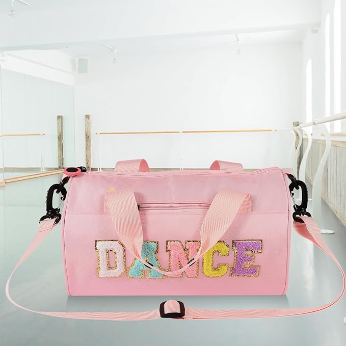 Dance Ballet Bag for Girls Sport Gym Duffle Bags Overnight Travel Bags Fun Dance Workout Duffel Bag Toddler Cute Bag for Dancers, Girls, Teens, Student Athletes