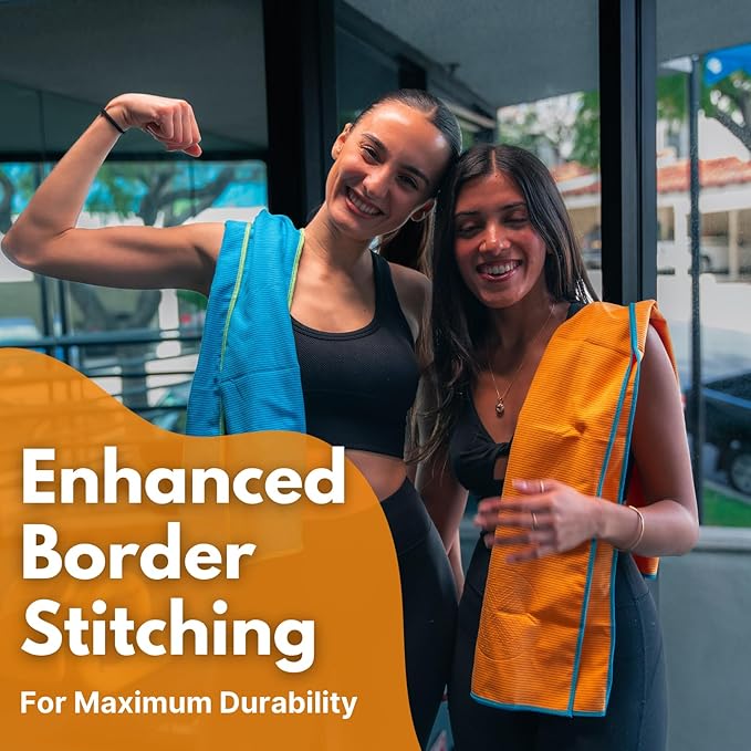 ECCOSOPHY Microfiber Beach Towel – Quick Dry Gym Towel, Highly Absorbent with Ribbed Texture, Lightweight – Ideal for Travel, Pool, Yoga, Fitness & Outdoor Adventures – 60x30 Creamsicle