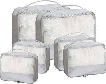 DoubleTrip Packing Cubes for Suitcases Carry on Luggage Organizer 6 Set Travel Accessories Lightweight Storage Bag Space Saver Clothes Pouch Large