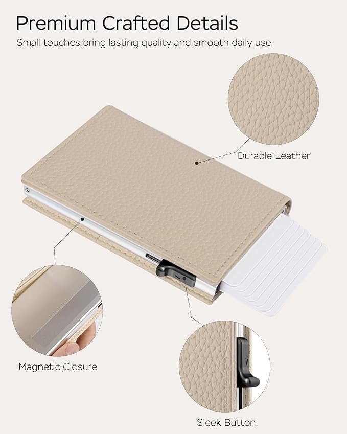 Women's Small Wallet - Sleek & Secure - RFID Blocking Compact Wallet with Slim Lightweight Pop Up Credit Card Holder, Premium Leather Capacity 11+ Cards Plus Cash & ID, Gift for Her