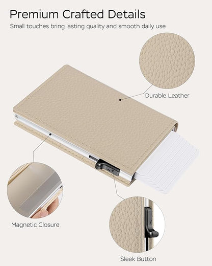 Women's Small Wallet - Sleek & Secure - RFID Blocking Compact Wallet with Slim Lightweight Pop Up Credit Card Holder, Premium Leather Capacity 11+ Cards Plus Cash & ID, Gift for Her