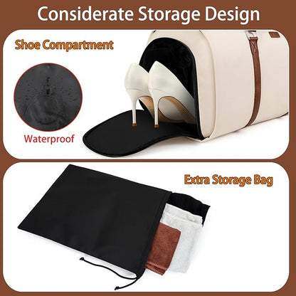 Convertible 2-in-1 Garment Bags for Travel, Carry On Garment Duffle Bag With Shoe Compartment Large Weekender Bag for Women Men Hanging Suitcase Suit Travel Duffel Overnight Bags 4pcs Set