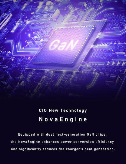 CIO 65W GaN Charger Block, Compact 4-Port Adapter with 3 USB-C Ports & 1 USB-A, Max 67W USBC Fast-Charging Multi-Device Wall Charger Block for Laptop/Phone/Tablet, NovaPort Quad II 67W3C1A (White)