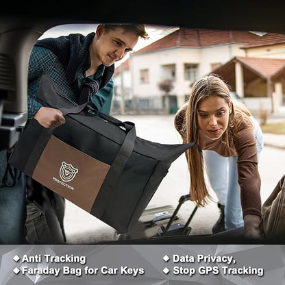 QYWOVPNBFCD Faraday Duffel Bag, Faraday Bag for Large Generators and Electronics, Military-Grade Signal Blocking Anti-tracking Data Privacy EMP Protection With 2 Detachable Faraday bags