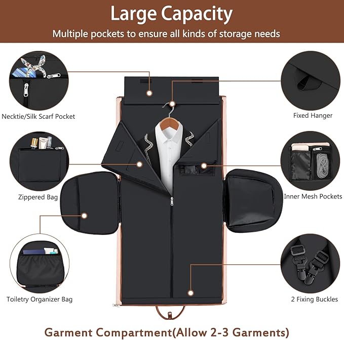 Garment Duffel Bag for Travel - ITIEZY Convertible Carry on Garment Duffel Travel Bag for Women Men Large Weekender Bag with Shoes Pouch 2 in 1 Hanging Suit Travel Duffel Bag 3pcs Set