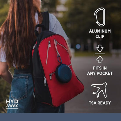 HYDAWAY Travel Case for Collapsible Bottles, Bowls & Cups - Protective Storage with Carabiner Clip - Durable, Water-Resistant, TSA-Friendly