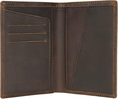 Polare Functional RFID Blocking Leather Passport Holder Travel Bifold Wallet For Men