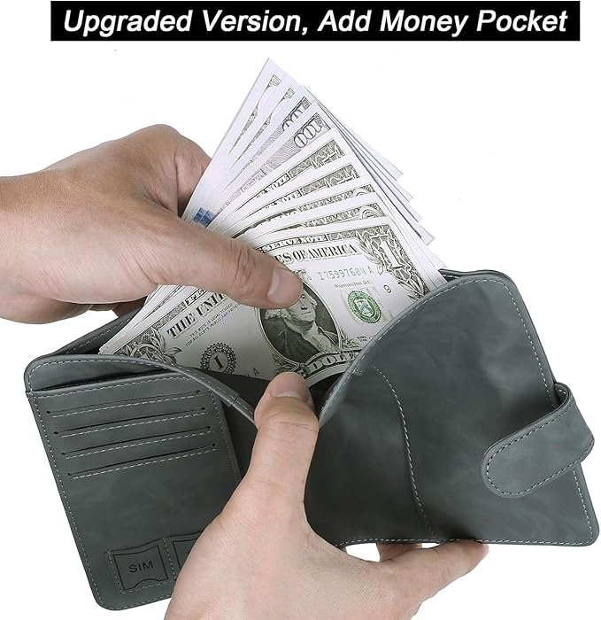 Airtag Passport Holder Cover Wallet Travel Essentials Leather Rfid Blocking Case Vacation Luggage Must Haves Travel Accessories for Men Women (117#Grey)