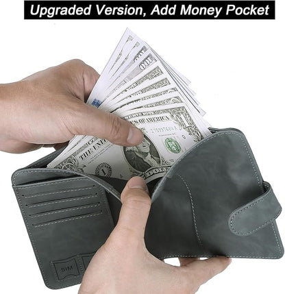 Airtag Passport Holder Cover Wallet Travel Essentials Leather Rfid Blocking Case Vacation Luggage Must Haves Travel Accessories for Men Women (117#Grey)