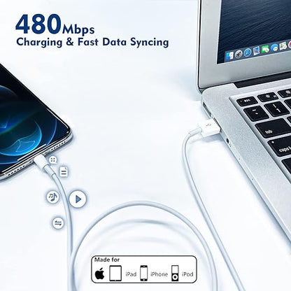 Apple iPhone Charger,[Apple MFi Certified]iPhone Charger 2Pack 3FT Lightning Cable Apple Charging Cord USB Wall Charger Travel Plug Adapter for iPhone 14/13/12 Mini/11 Pro Max/10/XS/XR/X/8/SE2022,iPad
