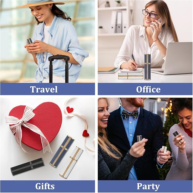 5ml Perfume Spray Bottle, AG00WH Leather Refillable Dispenser Bottom Fill Fragrance Scent Container, Portable and Leak-proof Suitable for Traveling & Outgoing (White 5ml)