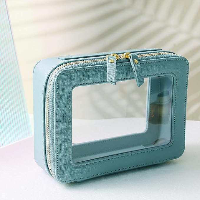 SANHECUN Toiletry bag waterproof cosmetic organizer with handle lagre opening for travelling