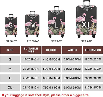 WUJIAONIAO Travel Luggage Cover Baggage Suitcase Cover Protector Skins 18-32 Inch (Flamingo A23, XL (for 29-32 inch luggage))