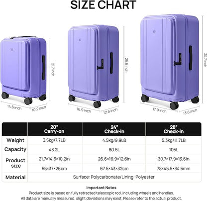 NINETYGO Carry On Luggage 22x14x9 Airline Approved, Top Opening Luggage 20 Inch Suitcase, Expandable, PC Hard Shell, Larger Capacity Carryon, TSA Lock, 360° Spinner Wheels (Pink)