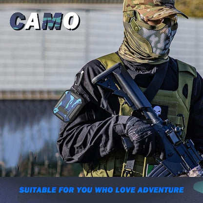 RFUNGUANGO for AirPods Pro 2nd Generation Case Cover with Cleaner Kit, Military Hard Shell Protective Armor with Lock for AirPod Gen 2 Charging Case 2023,2022, Front LED Visible,Grey Camou