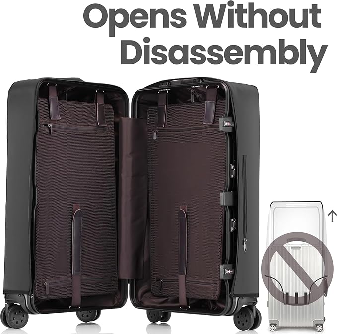 No Disassembly Suitcase Covers for Luggage - 24 Inch Clear Luggage Cover Protector, Black PVC Luggage Protector Suitcase Cover