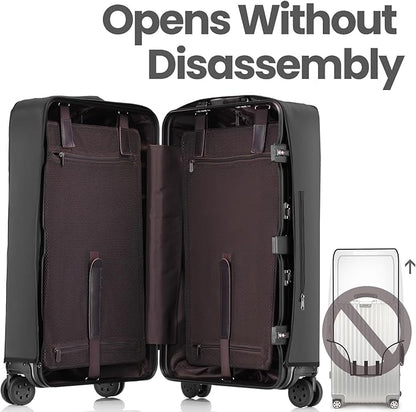 No Disassembly Suitcase Covers - 26 Inch Clear Luggage Cover Protector, Black PVC Luggage Protector