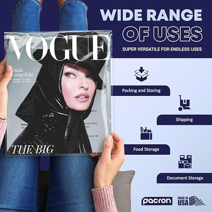 1000 Packs Clear Poly Bags 10"x15" – Self Seal Plastic Bags for Packaging, Shipping & Storage | Durable & Strong Resealable Bags with Suffocation Warning | Clear Packaging Bags for Shopping & Retail