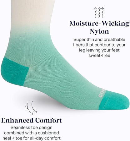 Comrad Nylon Knee High Socks - 15-20mmHg Graduated Compression Socks - Soft & Breathable Support Unisex Socks