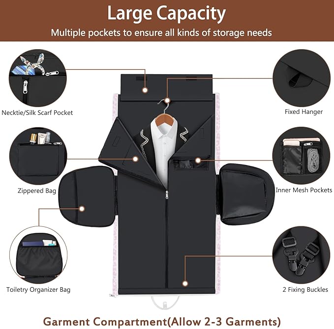 Garment Duffel Bag for Travel - ITIEZY Convertible Carry on Garment Duffel Travel Bag for Women Men Large Weekender Bag with Shoes Pouch 2 in 1 Hanging Suit Travel Duffel Bag 3pcs Set