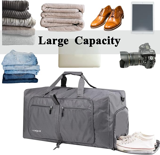Woogwin Travel Duffel Bag Large Foldable Waterproof Overnight Bag for Beach Swim Bags Pool Sports Gym