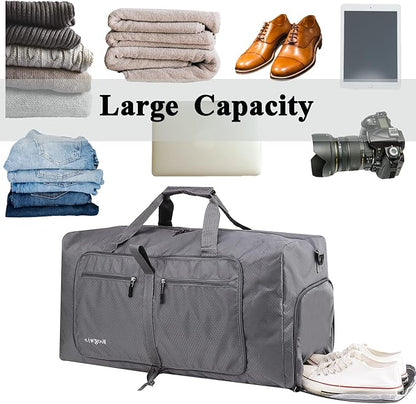 Woogwin Travel Duffel Bag Large Foldable Waterproof Overnight Bag for Beach Swim Bags Pool Sports Gym
