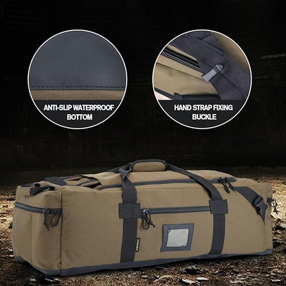 105l Large Duffel Bag For Travel, Gym & Sports - Water Repellent Polyester, Hidden Straps, Shoe Compartment - Perfect Luggage Duffle Bag Or Backpack For Men & Women