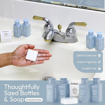 150 piece set | Hotel Soaps and Toiletries Bulk set | Airbnb Essentials for Hosts | Mini Travel Size Shampoo and Conditioner Sets | Bulk Travel Size Toiletries | Homeless Supplies Bulk Amenities