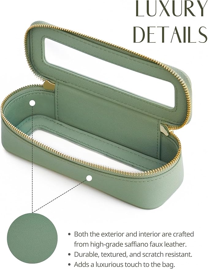 Popvibe Clear Makeup Bag Travel Cosmetic Case Transparent Toiletry Bag with Zipper, Portable Make Up Organizer Traveling Compact Car Bag for Essentials