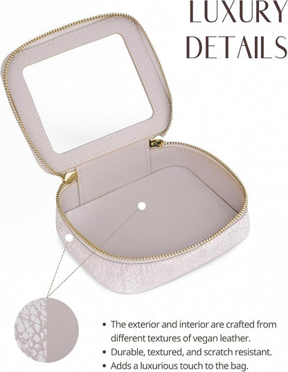 Popvibe Clear Makeup Bag Travel Cosmetic Case Transparent Toiletry Bag with Zipper, Portable Make Up Organizer Traveling Compact Car Bag for Essentials