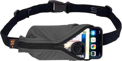 SPIbelt Running Belt for Women Men, Phone Holder for Running, Running Fanny Pack, Holder for Phone, Running Waist Pack, Adjustable Waist, [Fits All Phones]. Anthracite with Black Zipper