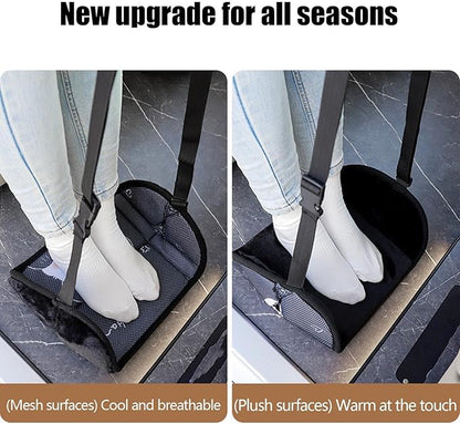 Foot Hammock Carseat, Portable Foot Sling for Car and Airplane Travel, Adjustable Foots Rest for Comfortable Travels, Home, Office, Kids