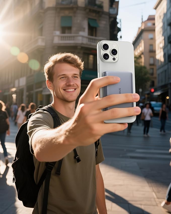 Baseus Picogo Magsafe Portable Charger, Qi2 15W 0.5" Ultra Slim 10000mAh Wireless Power Bank, 27W Fast Charging Magnetic Battery Pack with USB-C for iPhone 17 Pro Max/17 Pro/Air/16/15/14/13/12