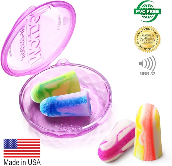 MOLDEX Soft Foam Earplugs Softies® Ear Plugs for Sleeping, Snoring, Work, Travel, Shooting -33dB Highest NRR Made in USA (Multi Color, 60 Pairs)